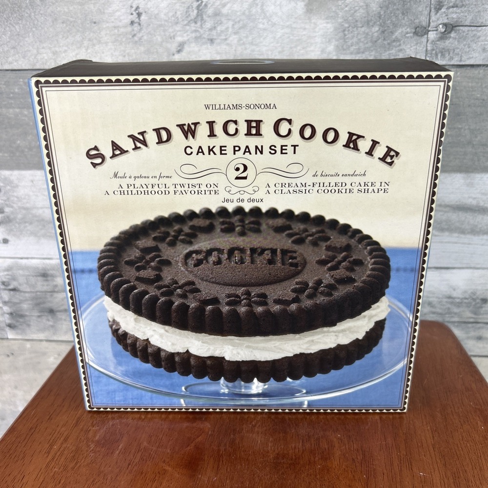 Williams Sonoma Sandwich Cookie Cake Pan Set 9" Nonstick Cast Aluminum Oreo